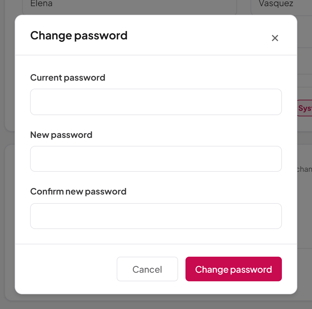 Changing your password