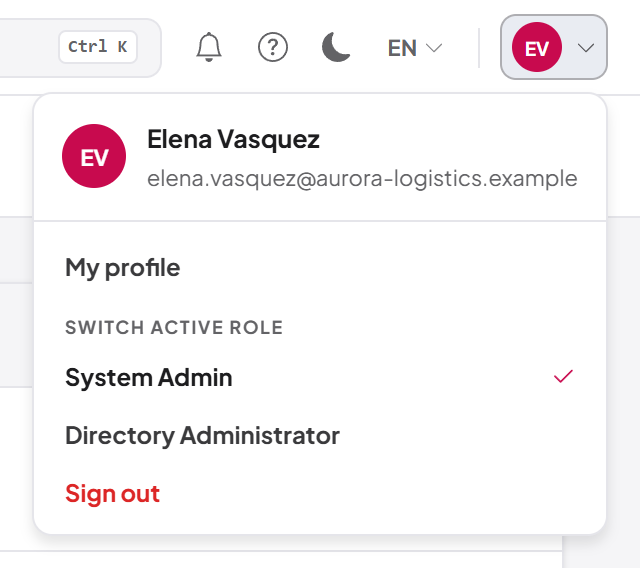 Switching the active role