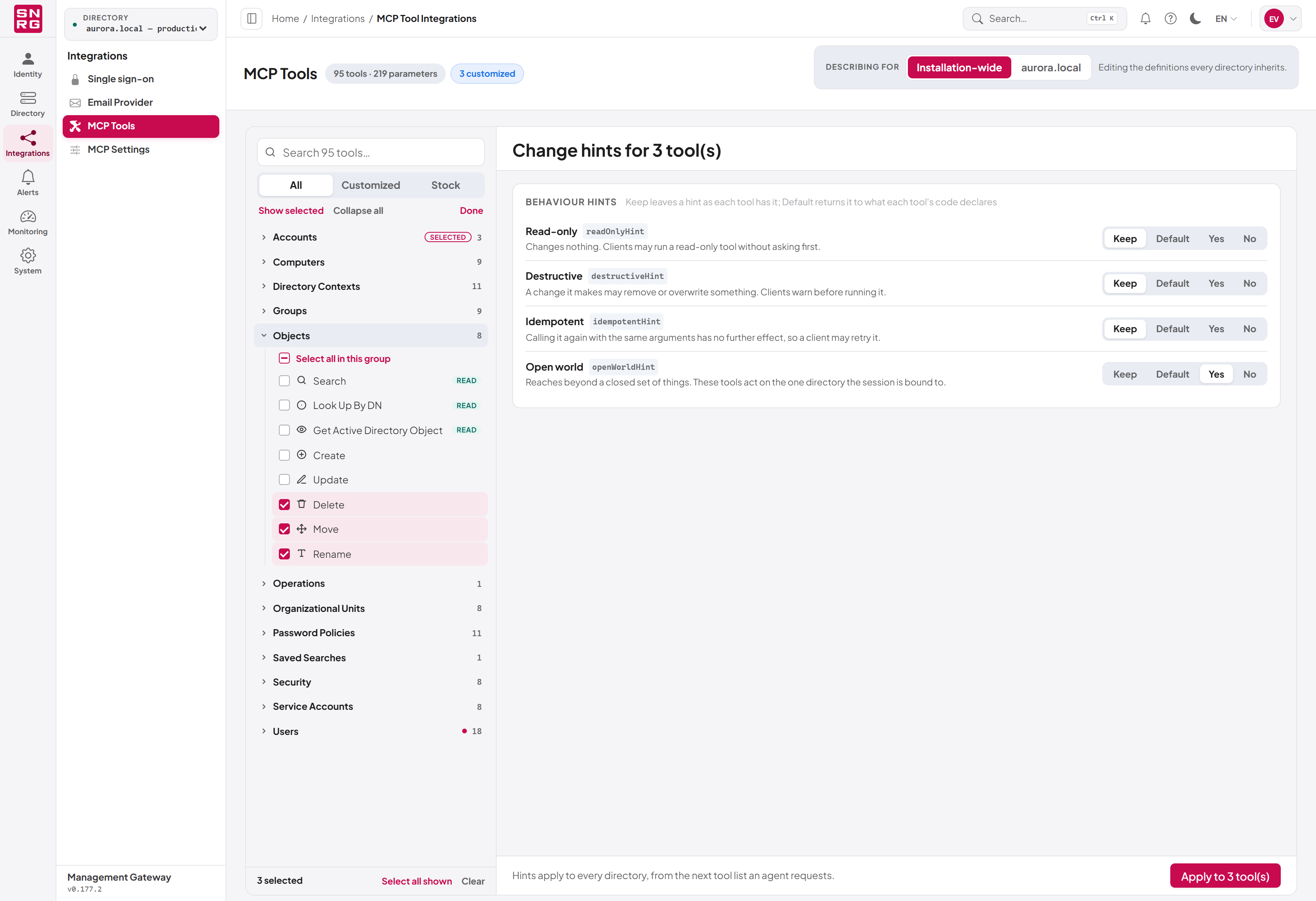 Changing behaviour hints in bulk