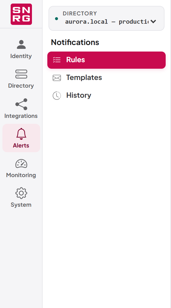 The Notifications section of the navigation