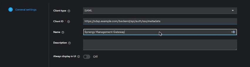 Keycloak — Create client, General settings